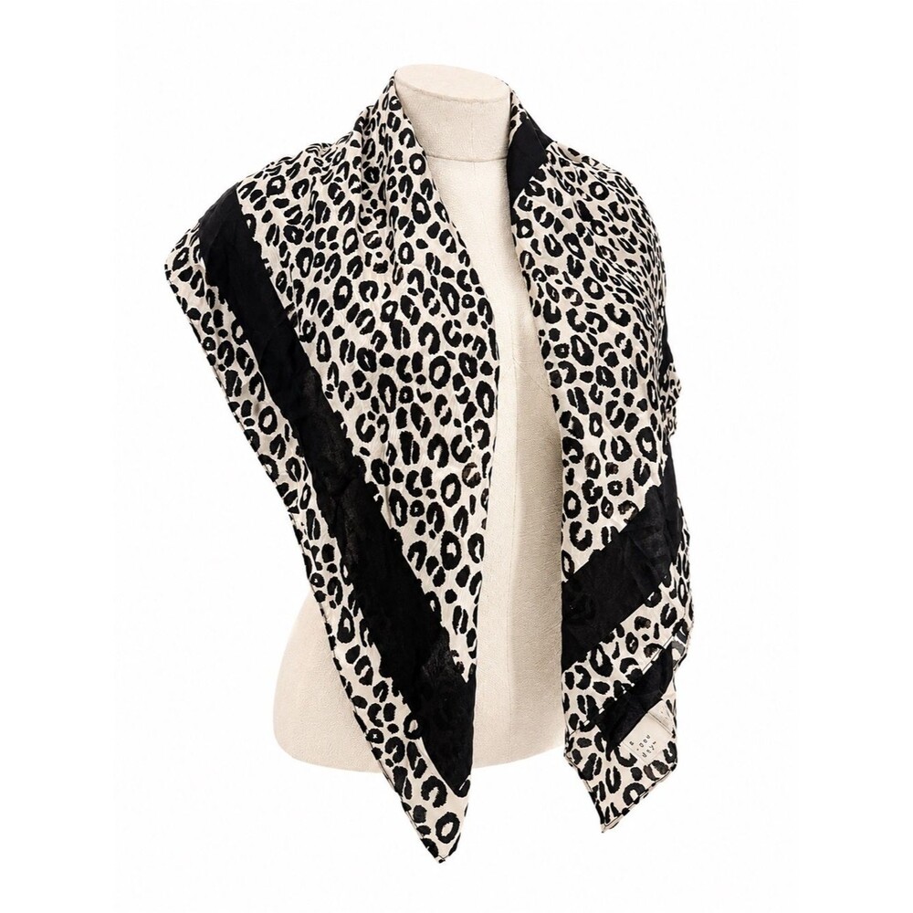 A New Day Silk Animal Print Scarf Accessory Large Square Overlay Leopard